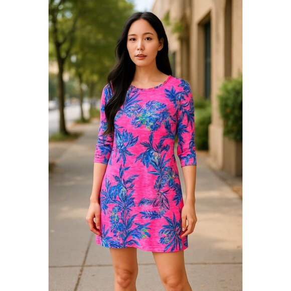 Lilly Pulitzer Womens Pink Floral 3/4 Sleeve Dress Size XSmall - Picture 1 of 7